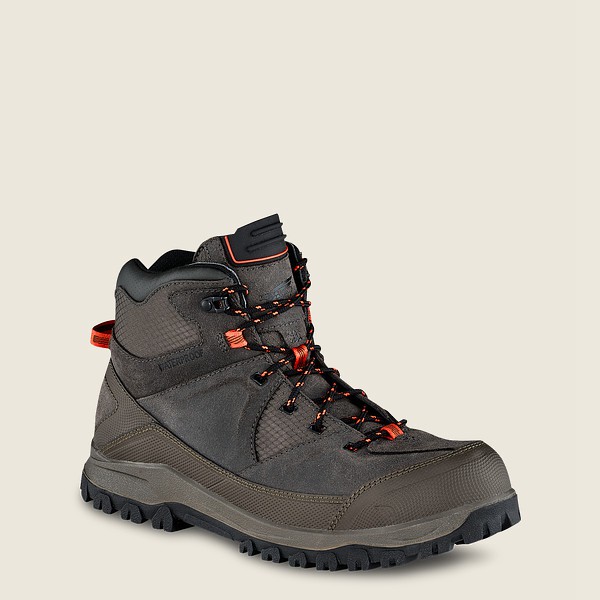Red Wing Hiking Boots Grey Brown - Red Wing Mens Trbo - 5-inch Waterproof Safety Toe - DTSVI-0726